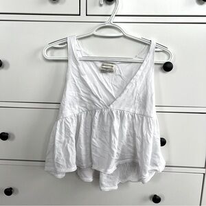 Urban Outfitters Deep V Peplum Ruffle Tank Top XS